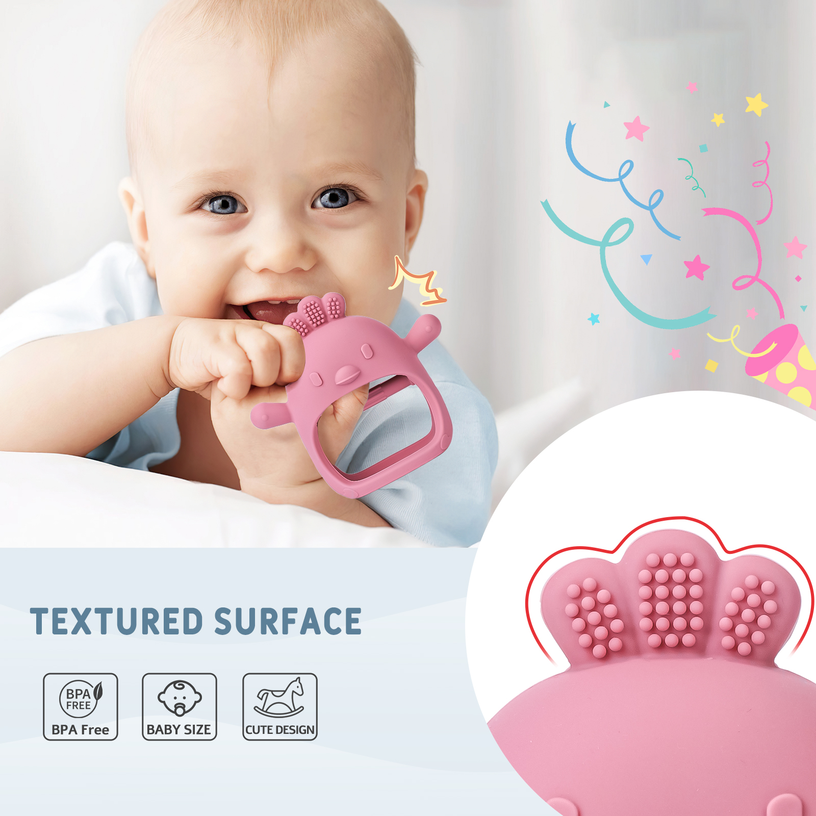 1PC Baby Teether Gloves Kids T - Teething Mitten Baby ulasan dan harga