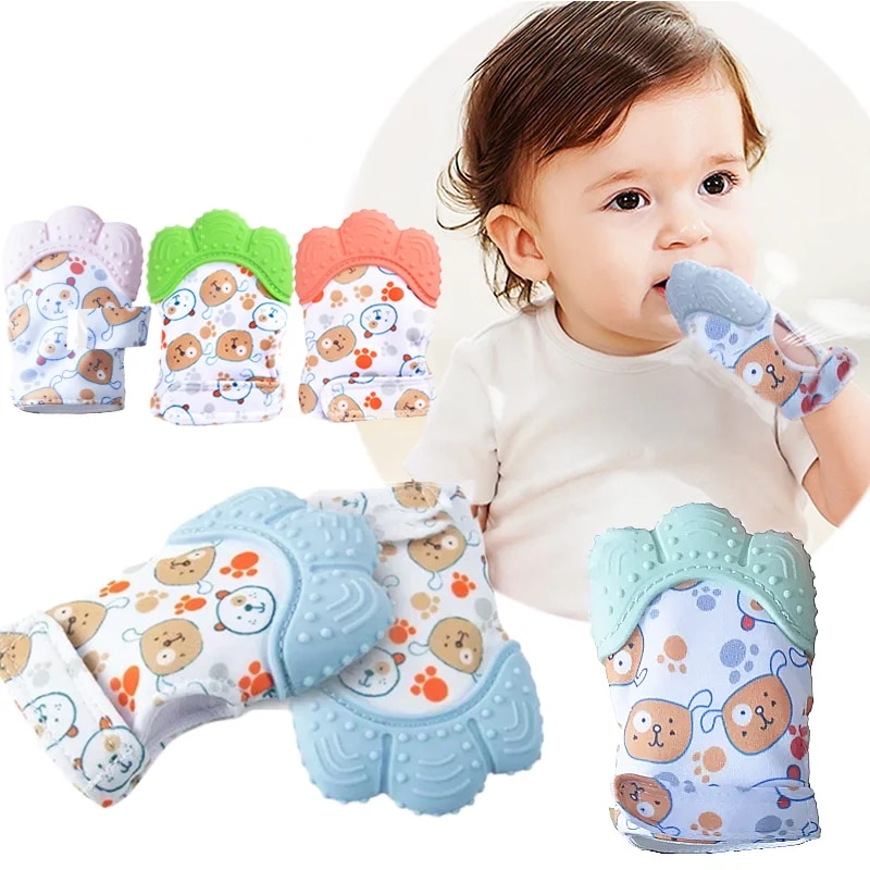 Cartoon Printed Baby Teether M - Teething Mitten Baby ulasan dan harga